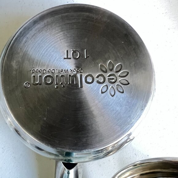 Ecolution Stainless Steel 1 Qt Saucepan With Glass Lid & Pour Spouts Pots & Pans - Picture 2 of 5